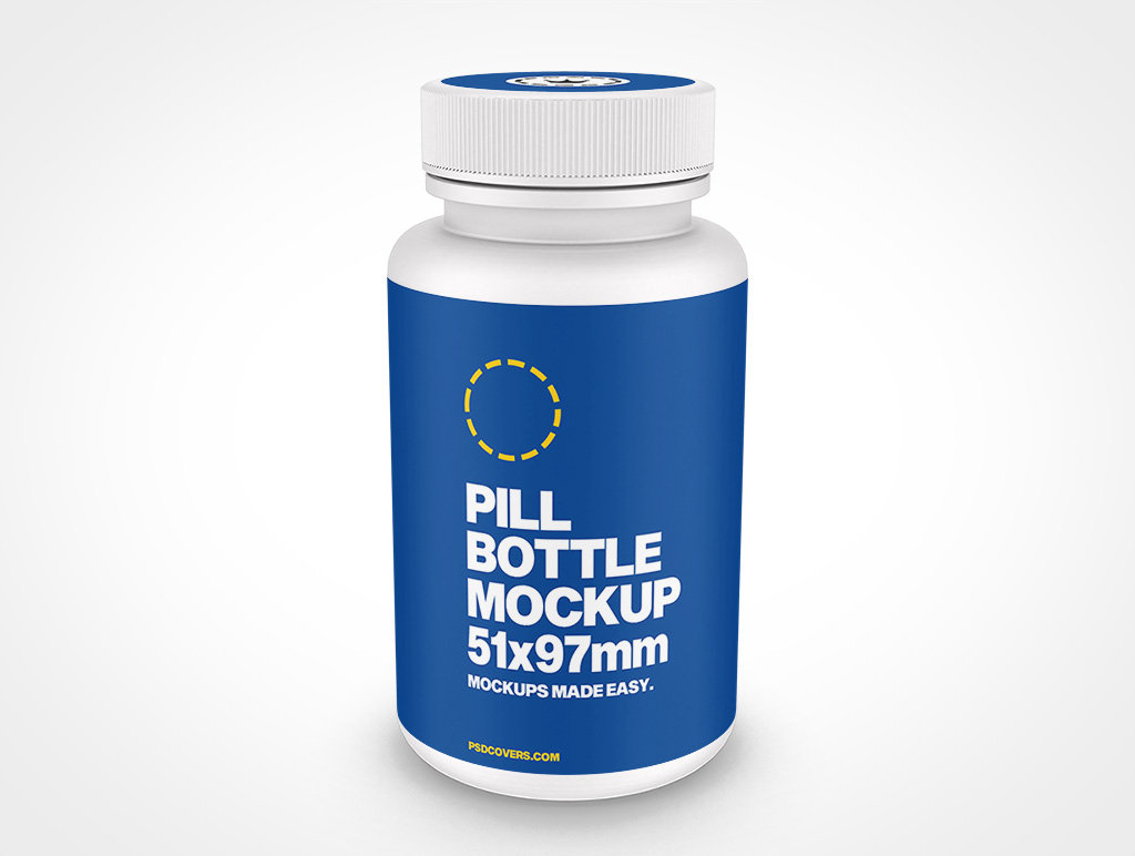 Pill Bottle Mockup 3r4
