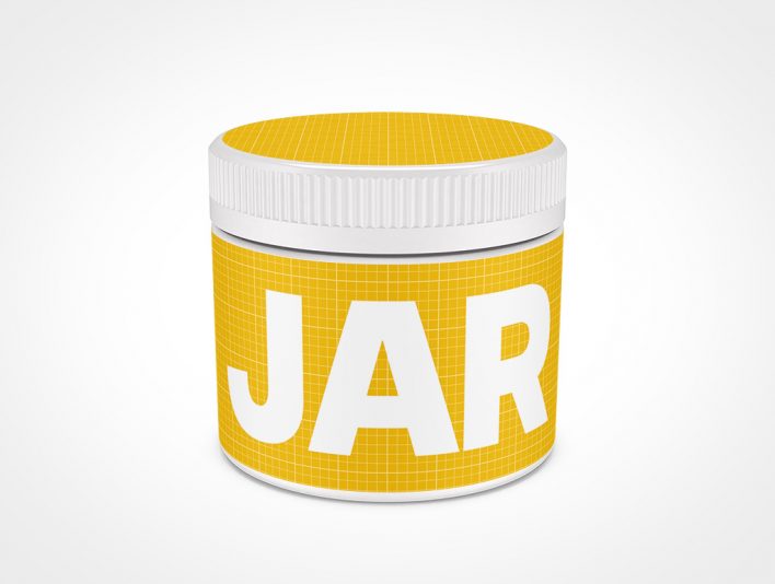Cannabis Jar Mockup with Child Resistant Cap 77x65 in Jar
