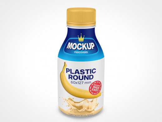 Plastic Yogurt Bottle Mockup 2r