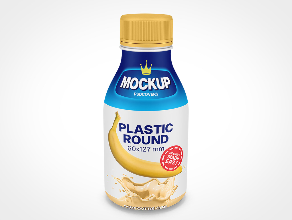 Plastic Yogurt Bottle Mockup 2r