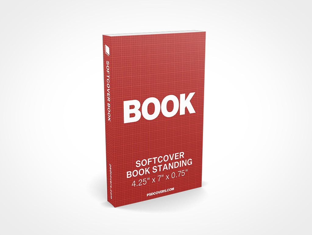 SOFTCOVER BOOK 4 25X7X0 75 STANDING MOCKUP