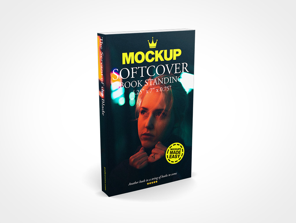 SOFTCOVER BOOK 4 25X7X0 75 STANDING MOCKUP