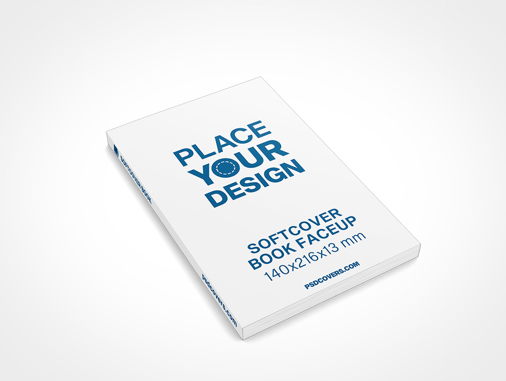 SOFTCOVER BOOK FACEUP MOCKUP 140X216X13