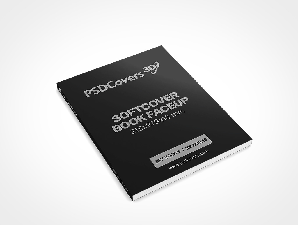 SOFTCOVER BOOK FACEUP MOCKUP 216X279X13
