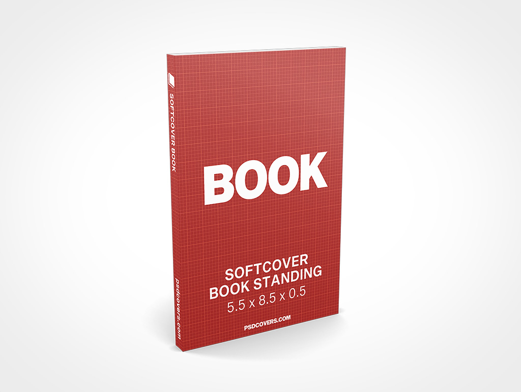 SOFTCOVER BOOK 5 5X8 5X0 5 STANDING MOCKUP