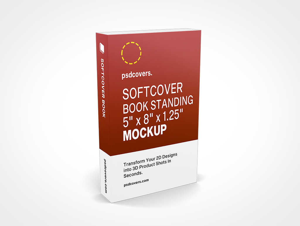 SOFTCOVER BOOK 5X8X1 25 STANDING MOCKUP