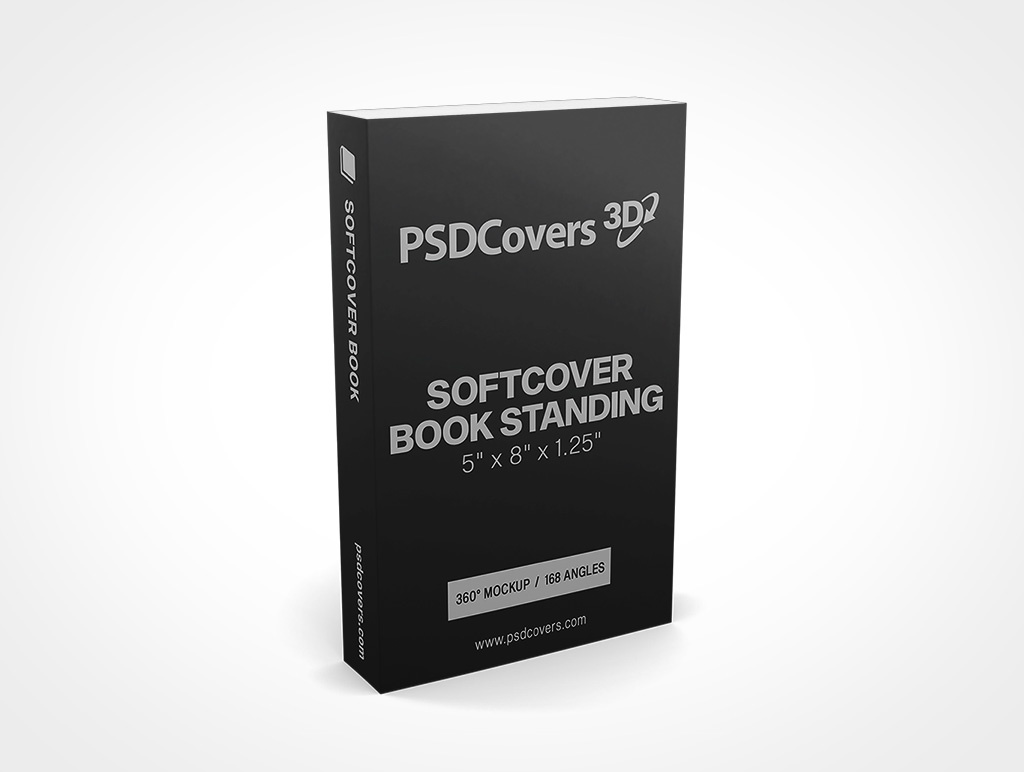 SOFTCOVER BOOK 5X8X1 25 STANDING MOCKUP