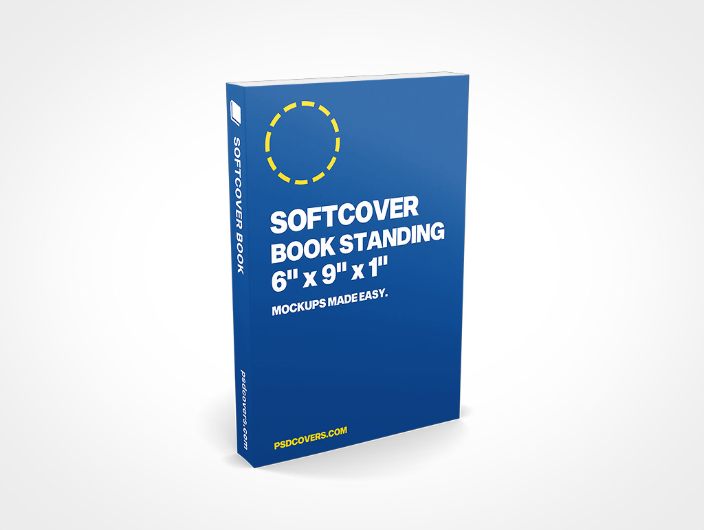 SOFTCOVER BOOK 6X9X1 STANDING MOCKUP