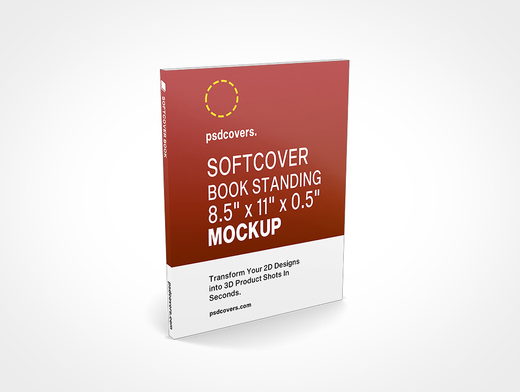 SOFTCOVER BOOK 8 5X11X0 5 STANDING MOCKUP
