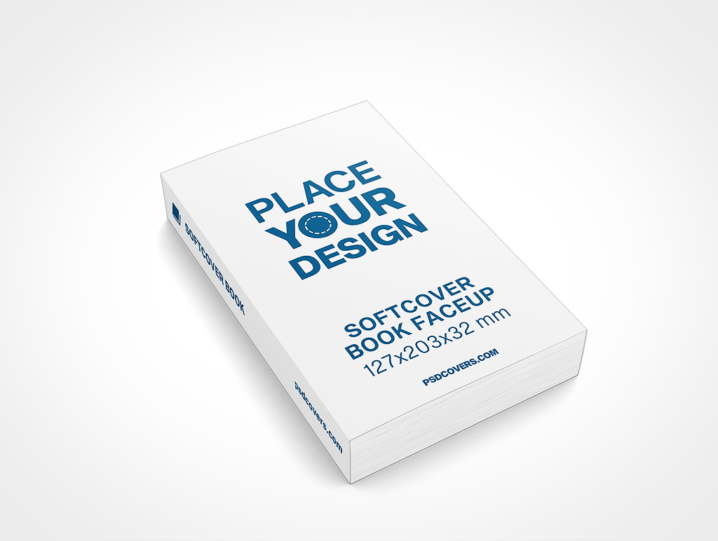 SOFTCOVER BOOK FACEUP MOCKUP 127X203X32