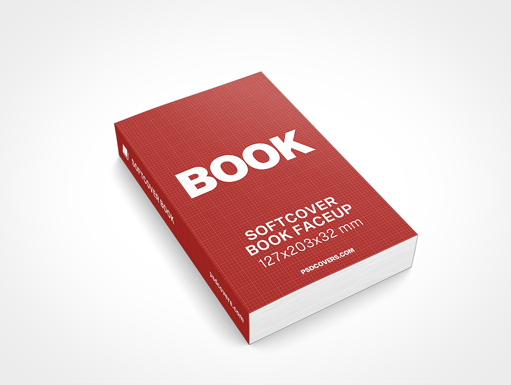SOFTCOVER BOOK FACEUP MOCKUP 127X203X32