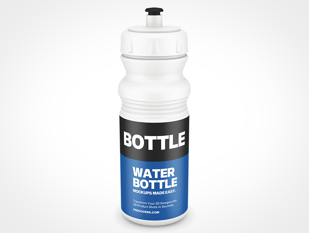 Plastic Water Bottle Mockup 3r4