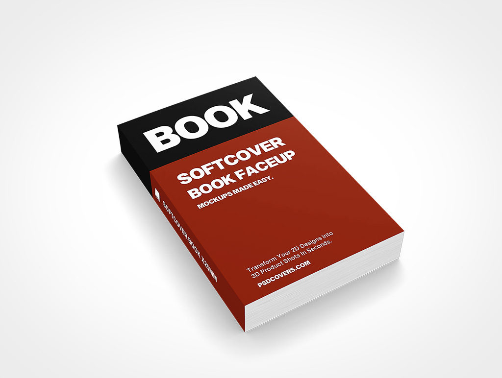 SOFTCOVER BOOK A FORMAT X25MM FACEUP MOCKUP