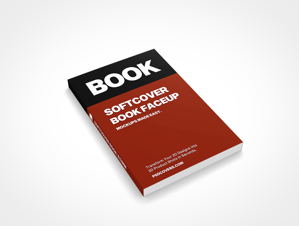 SOFTCOVER BOOK B FORMAT X13MM FACEUP MOCKUP