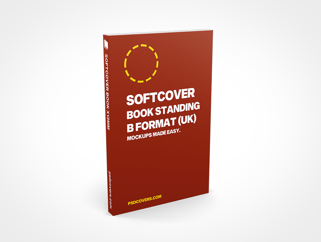 SOFTCOVER BOOK B FORMAT X13MM STANDING MOCKUP