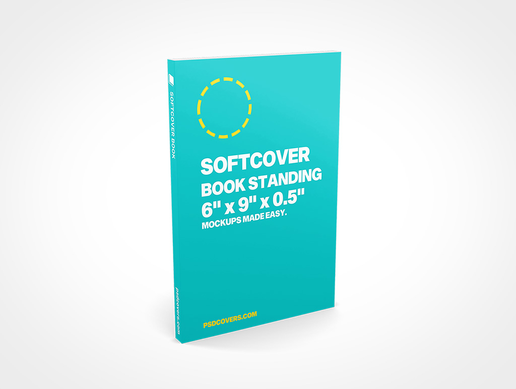 SOFTCOVER BOOK 6X9X0 5 STANDING MOCKUP