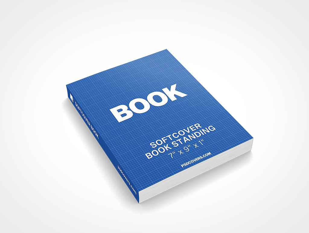 SOFTCOVER BOOK 7X9X1 FACEUP MOCKUP