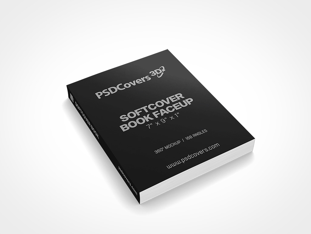 SOFTCOVER BOOK 7X9X1 FACEUP MOCKUP