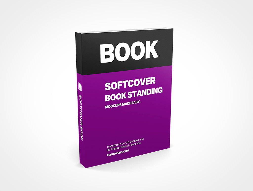 SOFTCOVER BOOK 7X9X1 STANDING MOCKUP
