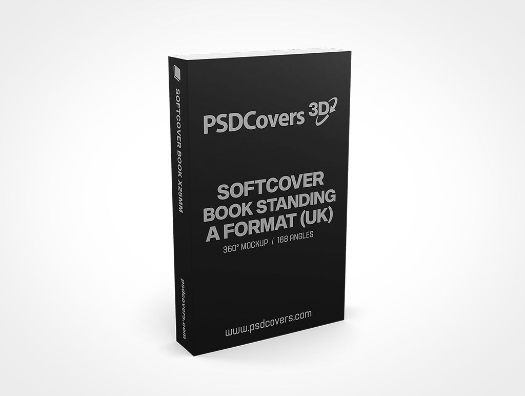 SOFTCOVER BOOK A FORMAT X25MM STANDING MOCKUP