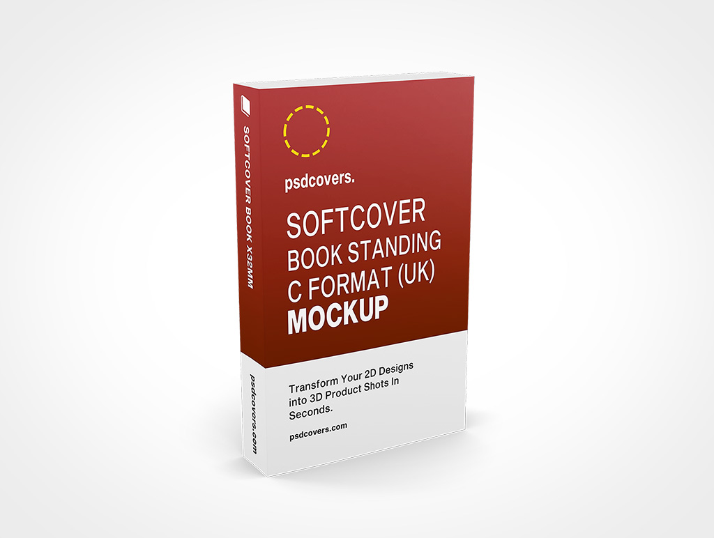 SOFTCOVER BOOK C FORMAT X32MM STANDING MOCKUP