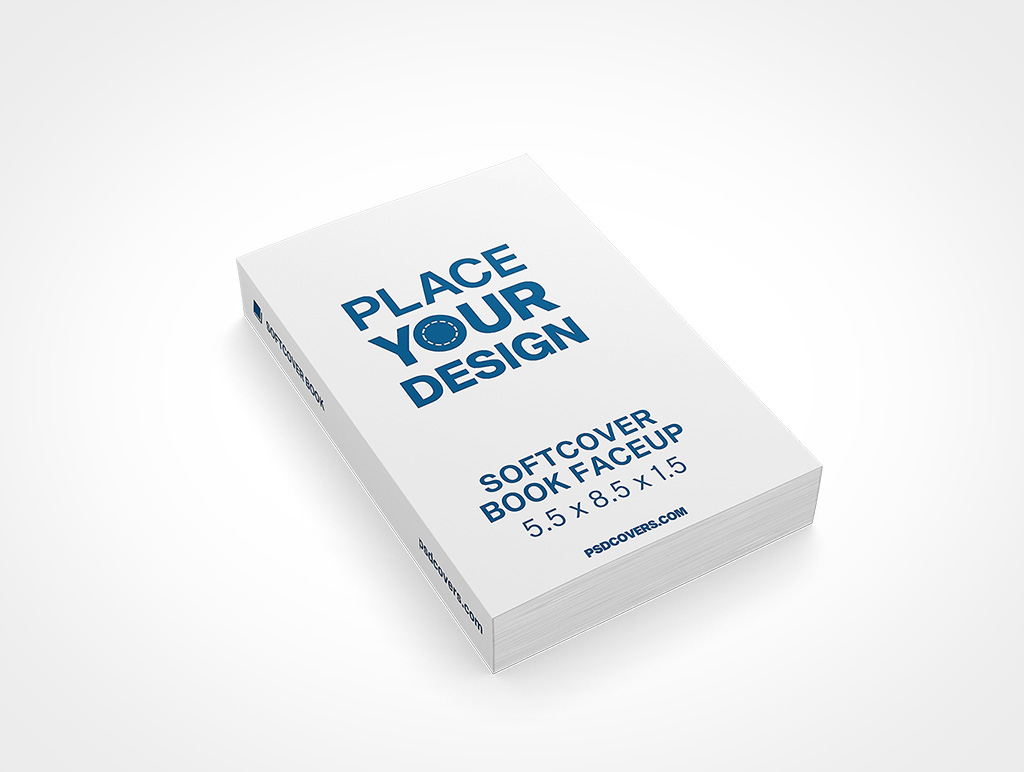 SOFTCOVER BOOK 5 5X8 5X1 25 FACEUP MOCKUP
