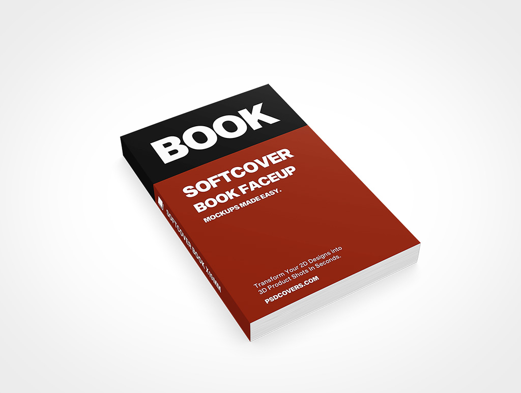 SOFTCOVER BOOK B FORMAT X19MM FACEUP MOCKUP