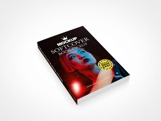 SOFTCOVER BOOK B FORMAT X19MM FACEUP MOCKUP