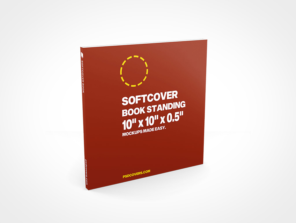 SOFTCOVER BOOK 10X10X0 5 STANDING MOCKUP