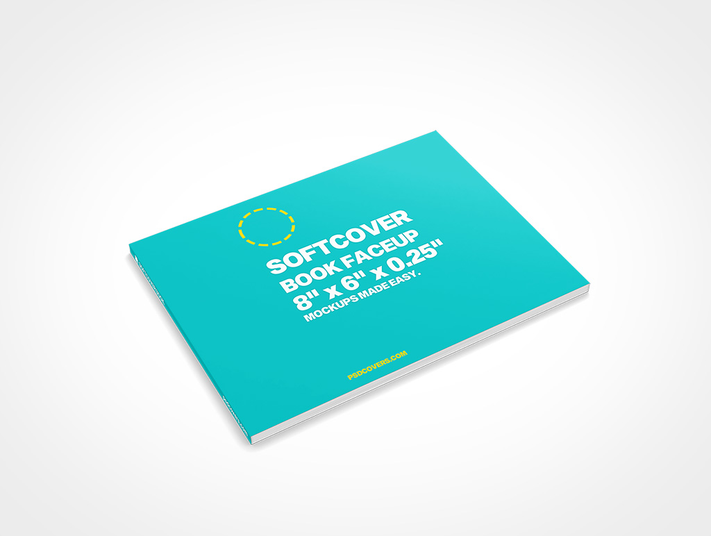 SOFTCOVER BOOK 8X6X0 25 FACEUP MOCKUP