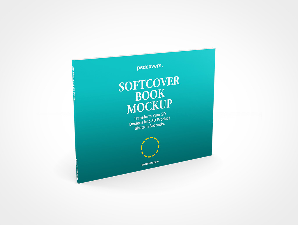 SOFTCOVER BOOK 8X6X0 25 STANDING MOCKUP
