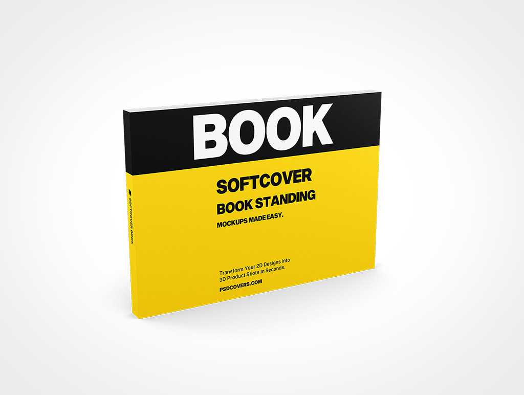 SOFTCOVER BOOK A5 X13MM HORIZONTAL STANDING MOCKUP