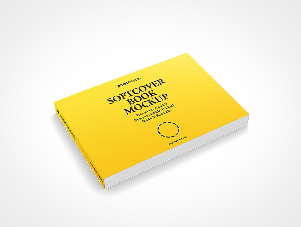 SOFTCOVER BOOK A5 X19MM HORIZONTAL FACEUP MOCKUP
